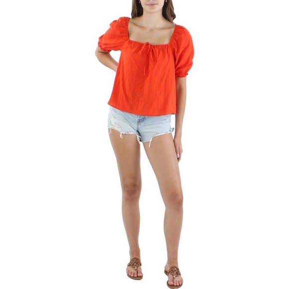 Sanctuary Tops - Sanctuary Women's Remember Me Gingham Puff Sleeve Top Red XXS